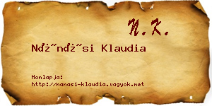 Nánási Klaudia névjegykártya
