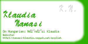 klaudia nanasi business card